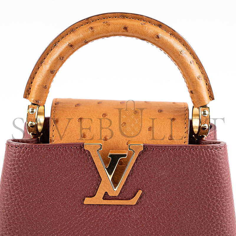 LOUIS VUITTON CAPUCINES MINI WITH OSTRICH HANDLE N81409 (21*14*8cm)